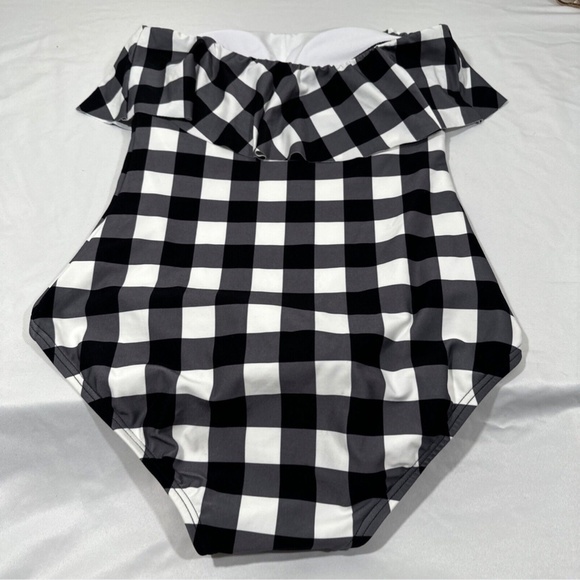 NWT $165 Kate Spade NY‎ [ Small ] Shoreside Plaid Ruffle One Piece Swimsuit - Picture 8 of 11